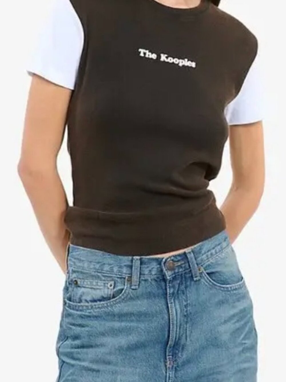 Kooples Round Neck Brand- Print Cotton Jersey T